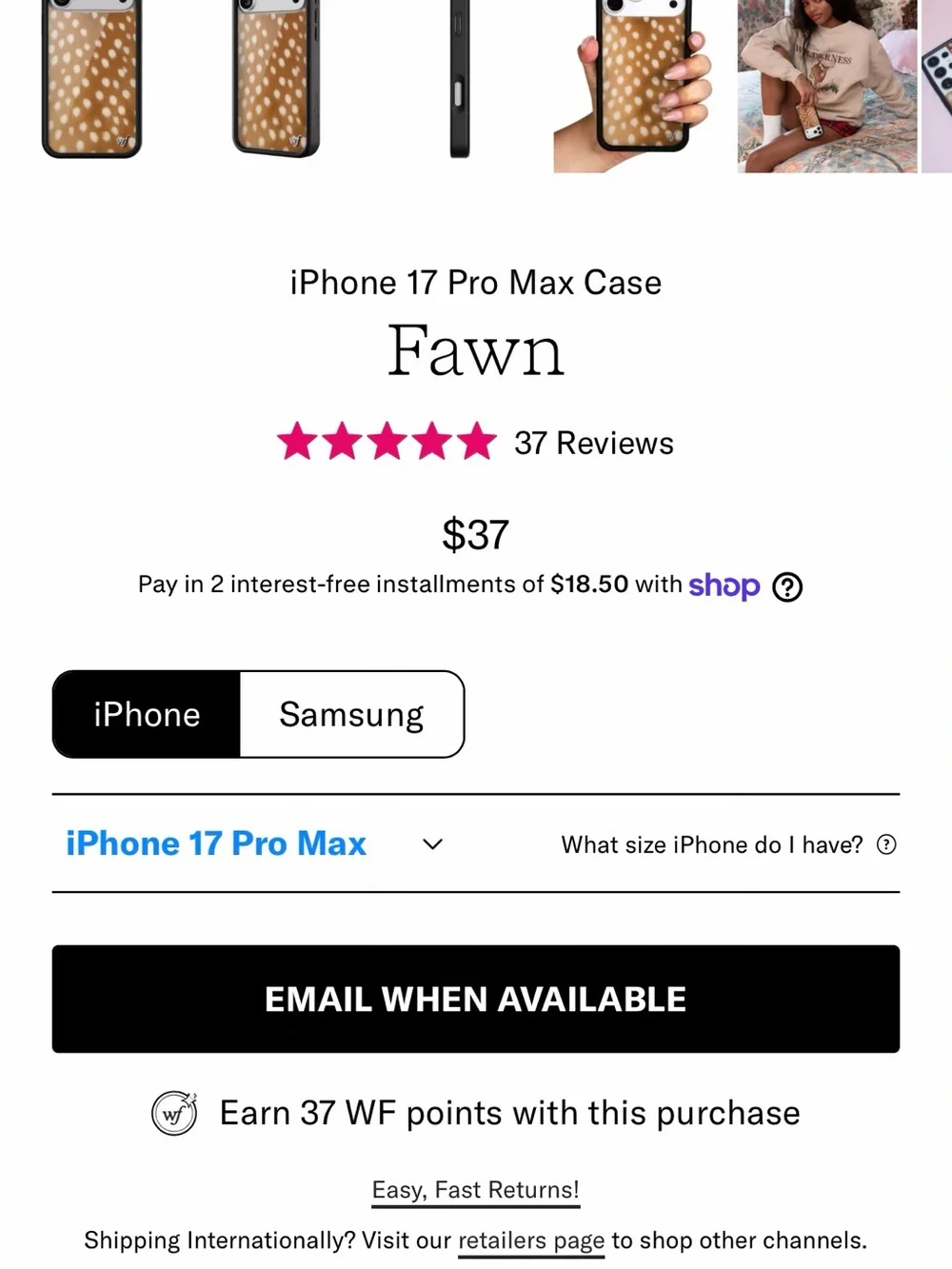 iPhone 17 Pro Max “Fawn” Wildflower Cases Phone Case